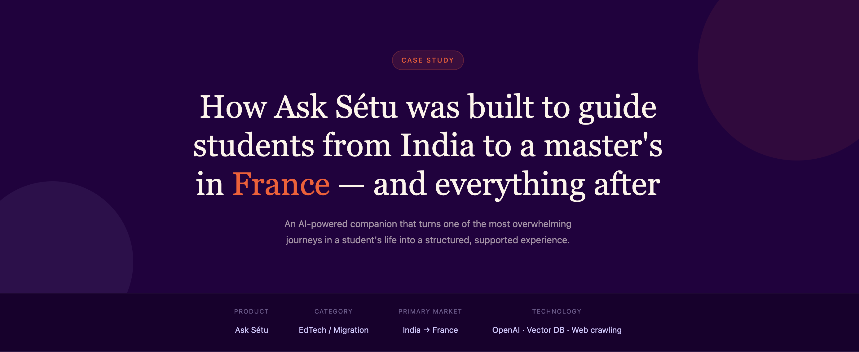 Case Study: How Ask Sétu Was Built to Guide Indian Students Through Every Stage of Life in France